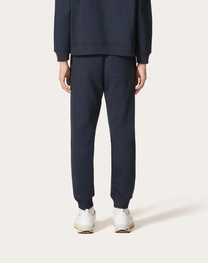 Valentino Pants And Shorts Man Cotton Jogging Pants With Valentino Print For Man In Navywhite Navywhite Valentino Pants And Shorts Man Cotton Jogging Pants With Valentino Print For Man In Navywhite Navywhite
