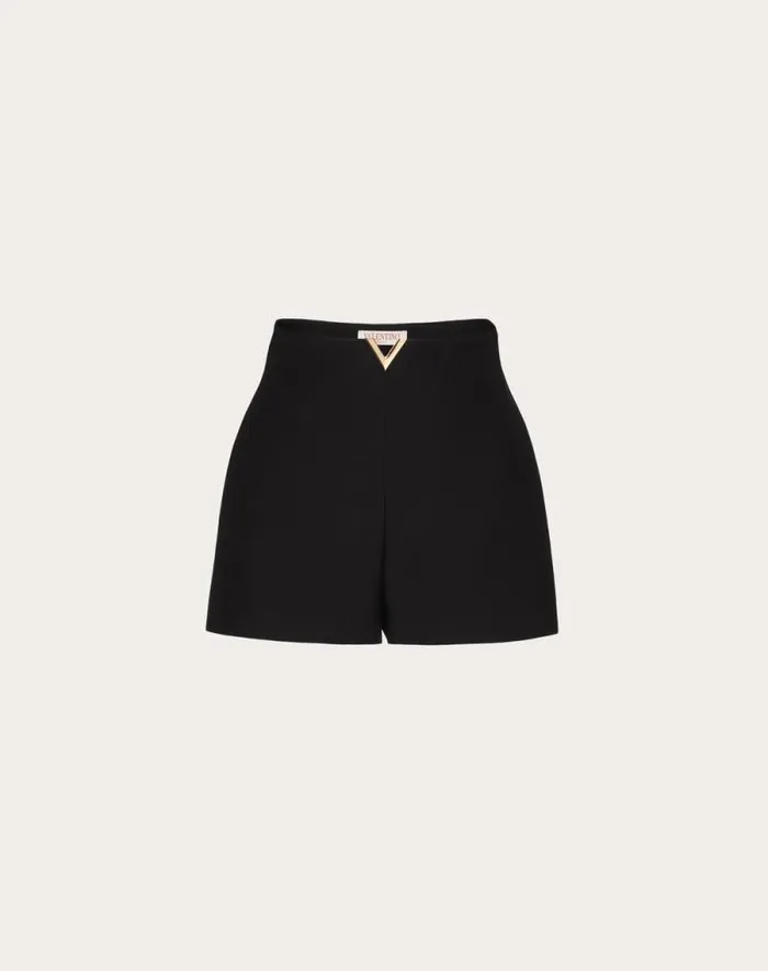 Valentino Pants And Shorts Woman Crepe Couture Shorts For Woman In Black Black Valentino Pants And Shorts Woman Crepe Couture Shorts For Woman In Black Black