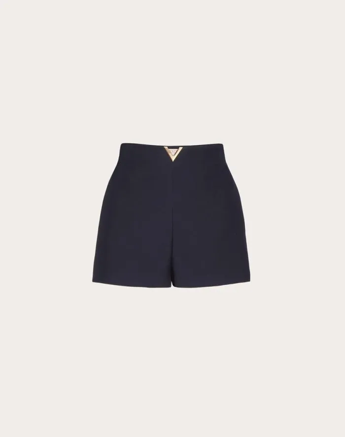 Valentino Pants And Shorts Woman Crepe Couture Shorts For Woman In Black Black Valentino Pants And Shorts Woman Crepe Couture Shorts For Woman In Black Black