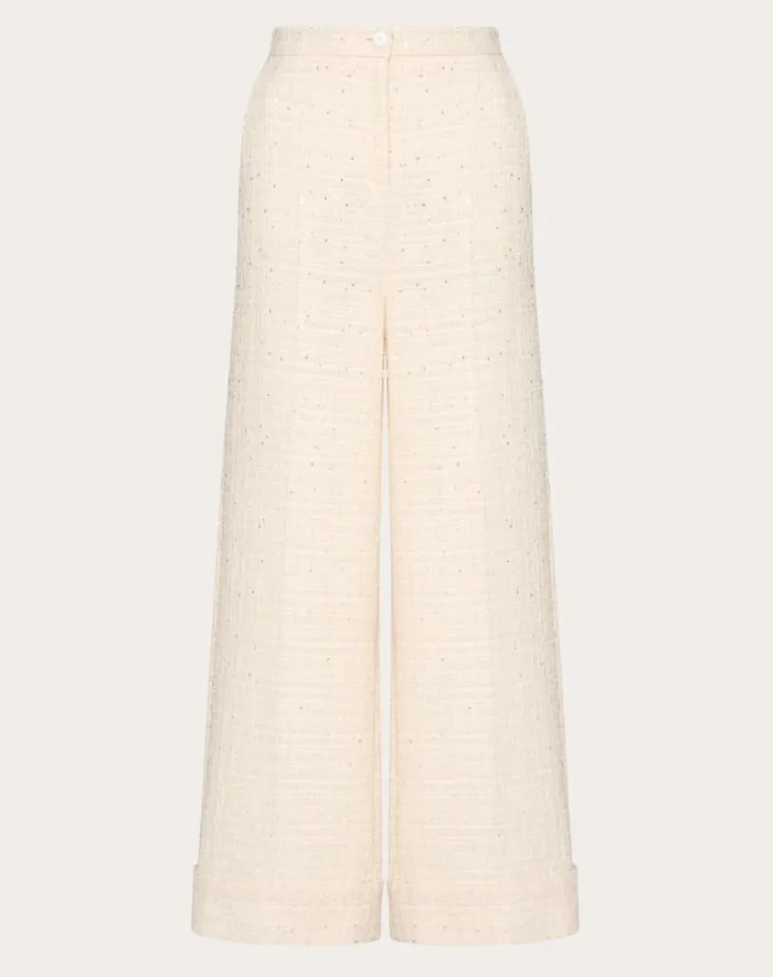 Valentino Pants And Shorts Woman Delicate Tweed Pants For Woman In Natural Natural Valentino Pants And Shorts Woman Delicate Tweed Pants For Woman In Natural Natural