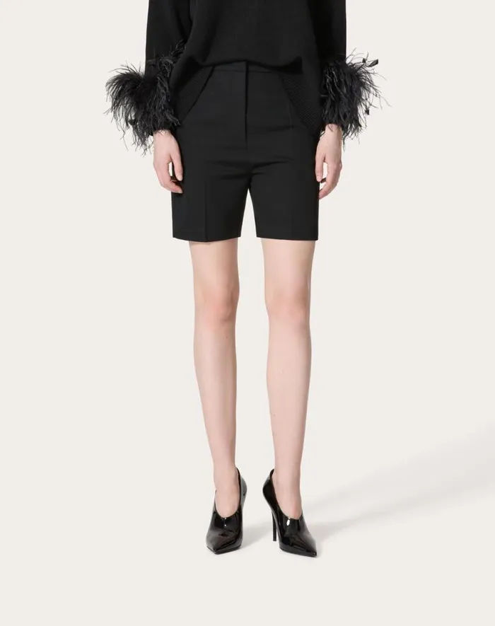 Valentino Pants And Shorts Woman Grisaille Bermuda Shorts For Woman In Black Black
