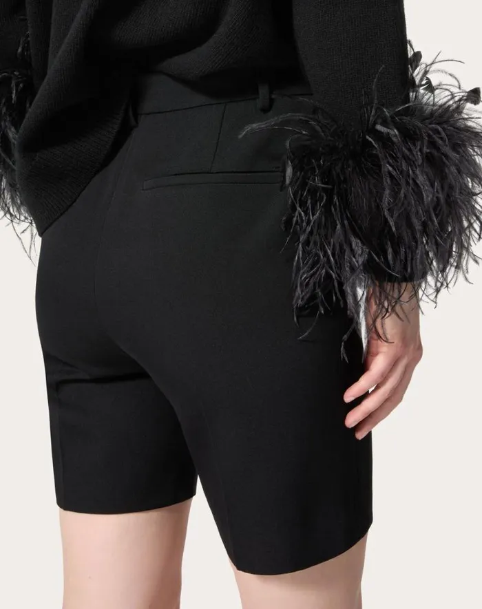 Valentino Pants And Shorts Woman Grisaille Bermuda Shorts For Woman In Black Black