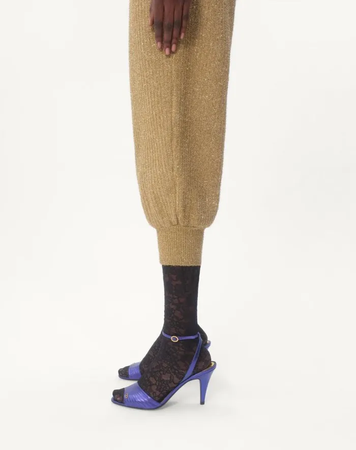 Valentino Pants And Shorts Woman Lurex Knit Pants For Woman In Gold Gold Valentino Pants And Shorts Woman Lurex Knit Pants For Woman In Gold Gold
