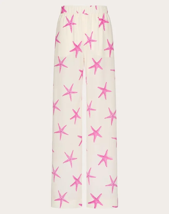 Valentino Pants And Shorts Woman Starfish Crepe De Chine Pants For Woman In Ivorypink Pp Ivorypink Pp Valentino Pants And Shorts Woman Starfish Crepe De Chine Pants For Woman In Ivorypink Pp Ivorypink Pp