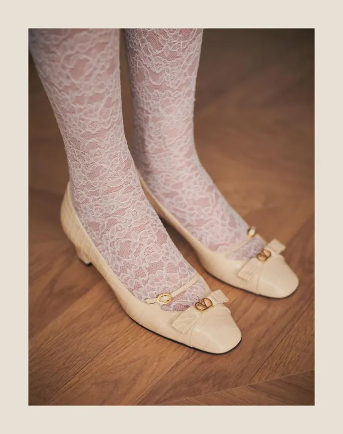 Valentino Pumps Woman Bowow Dcollet In Printed Calfskin 45mm For Woman In Brown Brown