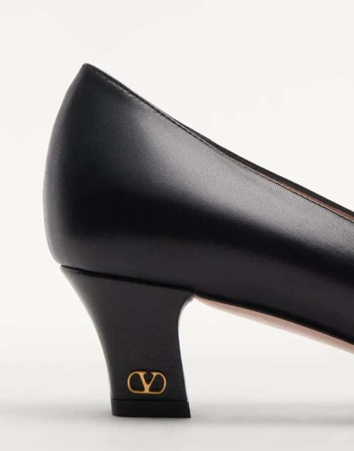 Valentino Pumps Woman Bowow Pumps In Kidskin 45mm For Woman In Black Black Valentino Pumps Woman Bowow Pumps In Kidskin 45mm For Woman In Black Black