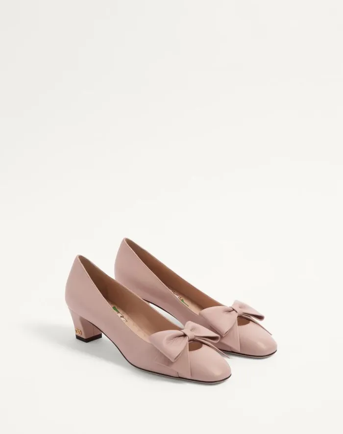 Valentino Pumps Woman Bowow Pumps In Kidskin 45mm For Woman In Black Black Valentino Pumps Woman Bowow Pumps In Kidskin 45mm For Woman In Black Black