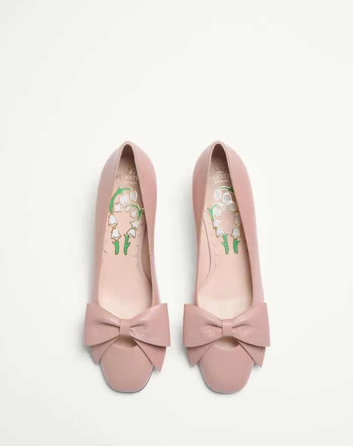 Valentino Pumps Woman Bowow Pumps In Kidskin 45mm For Woman In Black Black Valentino Pumps Woman Bowow Pumps In Kidskin 45mm For Woman In Black Black
