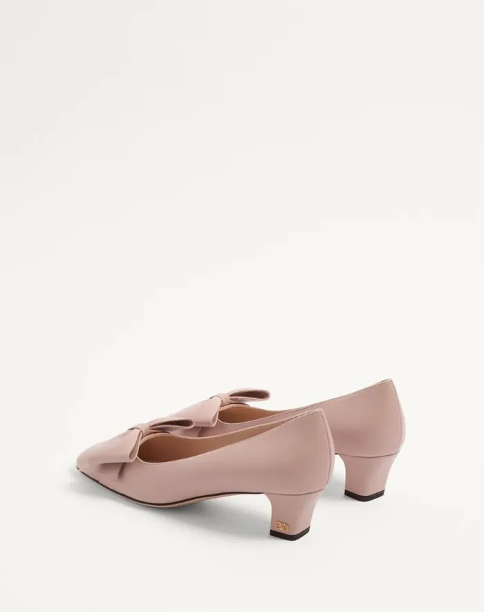 Valentino Pumps Woman Bowow Pumps In Kidskin 45mm For Woman In Black Black Valentino Pumps Woman Bowow Pumps In Kidskin 45mm For Woman In Black Black