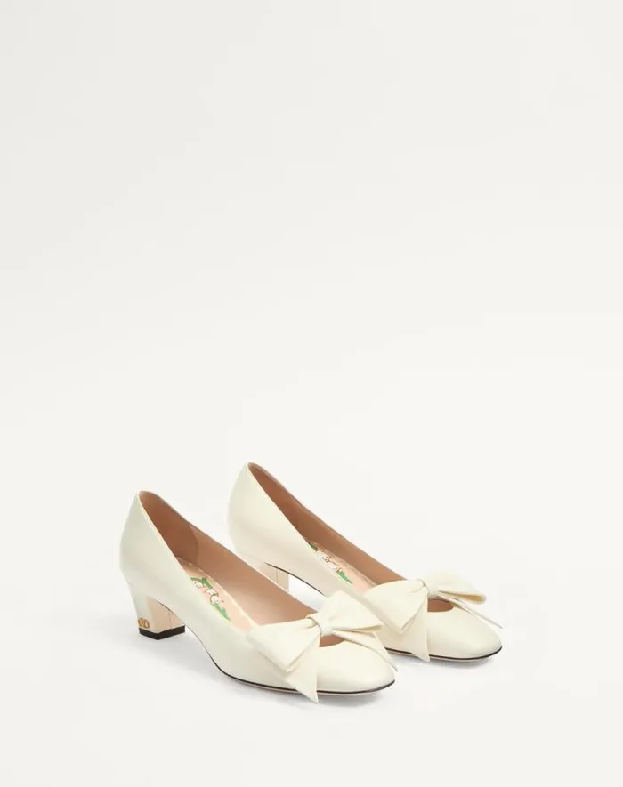 Valentino Pumps Woman Bowow Pumps In Kidskin 45mm For Woman In Black Black Valentino Pumps Woman Bowow Pumps In Kidskin 45mm For Woman In Black Black