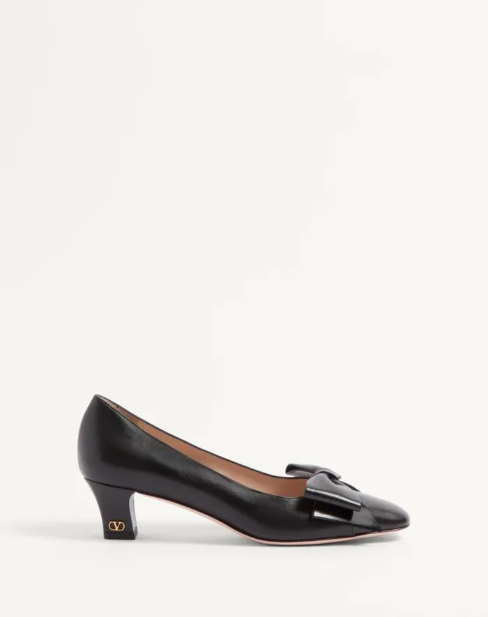 Valentino Pumps Woman Bowow Pumps In Kidskin 45mm For Woman In Black Black Valentino Pumps Woman Bowow Pumps In Kidskin 45mm For Woman In Black Black