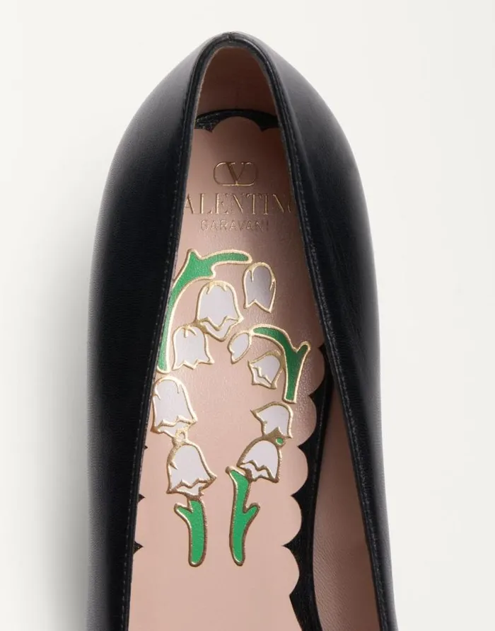 Valentino Pumps Woman Bowow Pumps In Kidskin 45mm For Woman In Black Black Valentino Pumps Woman Bowow Pumps In Kidskin 45mm For Woman In Black Black
