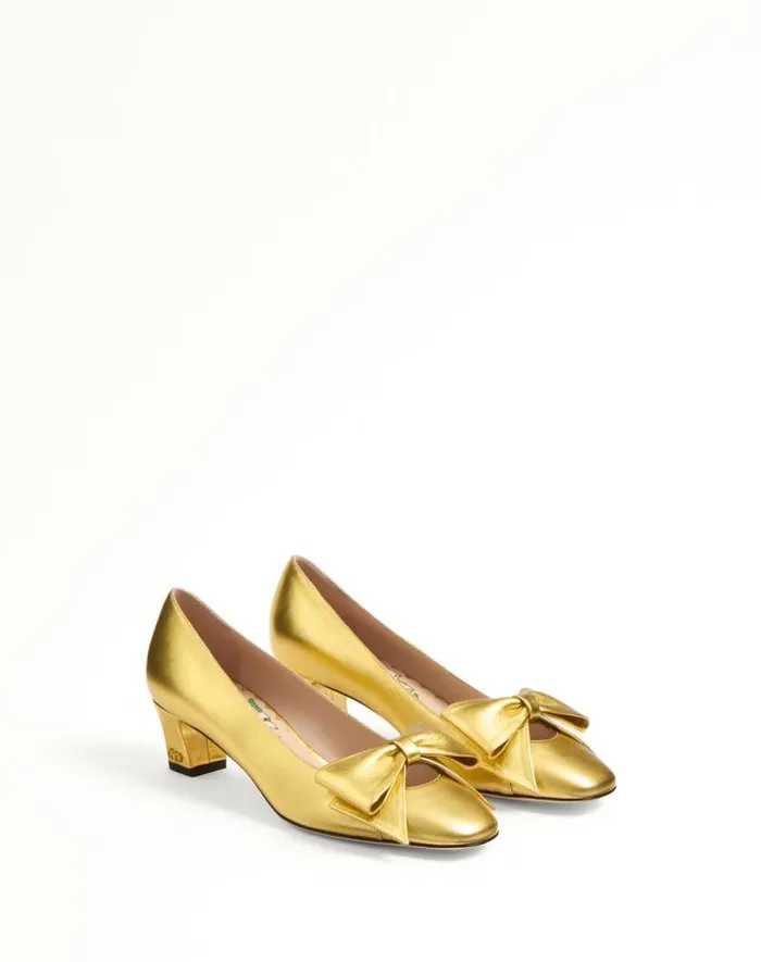 Valentino Pumps Woman Bowow Pumps In Laminated Nappa 45mm For Woman In Silver Silver