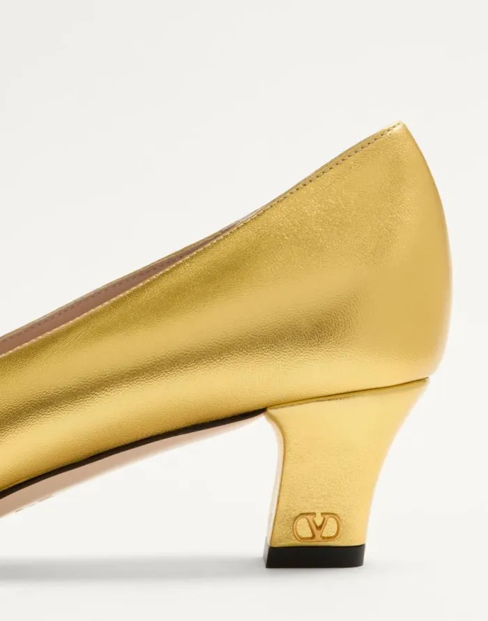 Valentino Pumps Woman Bowow Pumps In Laminated Nappa 45mm For Woman In Silver Silver