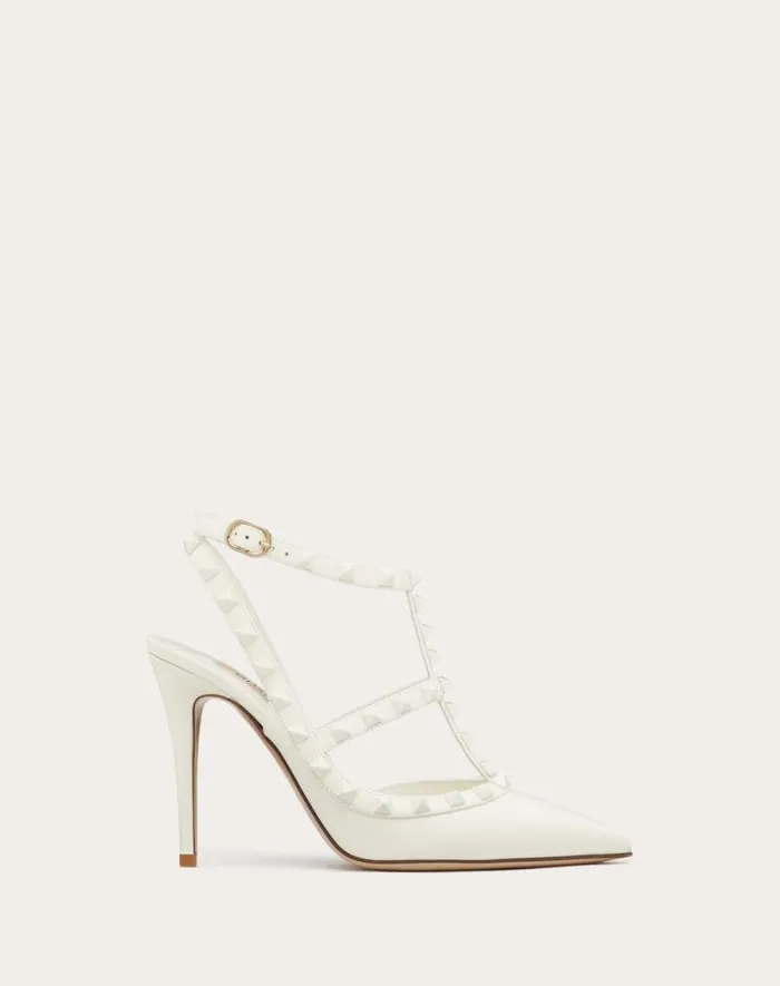 Valentino Pumps Woman Rockstud Ankle Strap Pump With Tonal Studs 100 For Woman In Poudre Poudre Valentino Pumps Woman Rockstud Ankle Strap Pump With Tonal Studs 100 For Woman In Poudre Poudre
