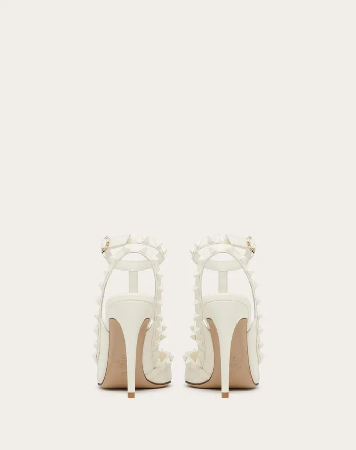 Valentino Pumps Woman Rockstud Ankle Strap Pump With Tonal Studs 100 For Woman In Poudre Poudre Valentino Pumps Woman Rockstud Ankle Strap Pump With Tonal Studs 100 For Woman In Poudre Poudre