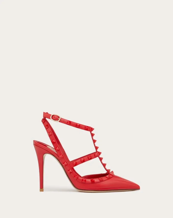 Valentino Pumps Woman Rockstud Ankle Strap Pump With Tonal Studs 100 For Woman In Poudre Poudre Valentino Pumps Woman Rockstud Ankle Strap Pump With Tonal Studs 100 For Woman In Poudre Poudre