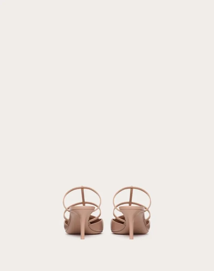 Valentino Pumps Woman Rockstud Wispy Calfskin Mule 60mm For Woman In Rose Cannelle Rose Cannelle