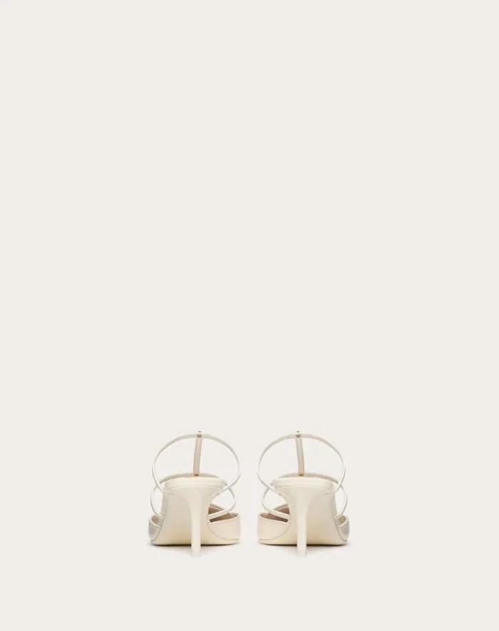 Valentino Pumps Woman Rockstud Wispy Calfskin Mule 60mm For Woman In Rose Cannelle Rose Cannelle