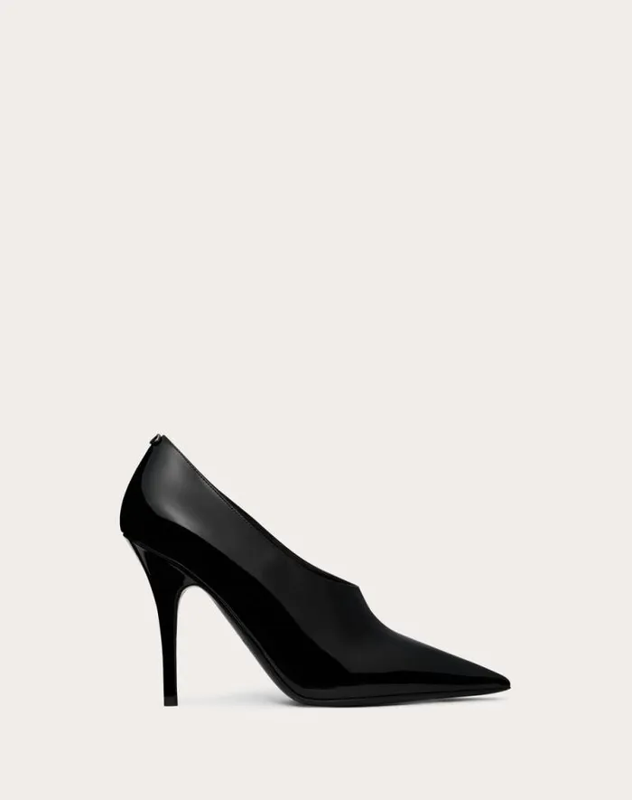 Valentino Pumps Woman Valentino Garavani Le Salon 105mm Patent Leather Pumps For Woman In Black Black Valentino Pumps Woman Valentino Garavani Le Salon 105mm Patent Leather Pumps For Woman In Black Black