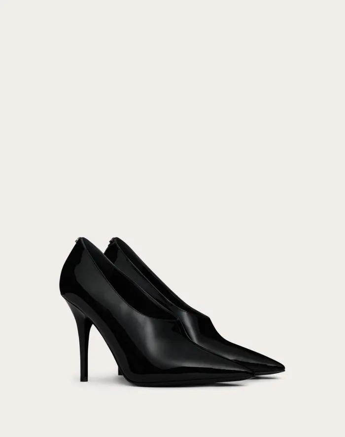 Valentino Pumps Woman Valentino Garavani Le Salon 105mm Patent Leather Pumps For Woman In Black Black Valentino Pumps Woman Valentino Garavani Le Salon 105mm Patent Leather Pumps For Woman In Black Black
