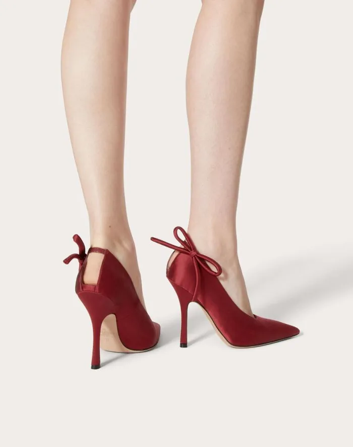 Valentino Pumps Woman Valentino Garavani Niteout Satin Pump 110 Mm For Woman In Rose Couture Rose Couture Valentino Pumps Woman Valentino Garavani Niteout Satin Pump 110 Mm For Woman In Rose Couture Rose Couture