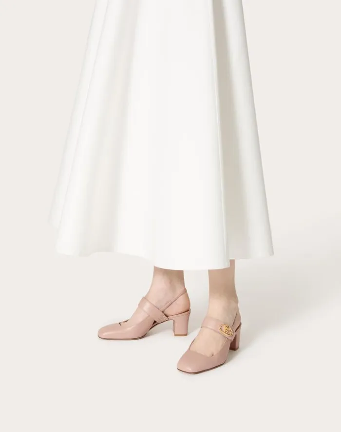 Valentino Pumps Woman Vlogo Locker Maryjane Slingback Pumps In Calfskin 60mm For Woman In Black Black Valentino Pumps Woman Vlogo Locker Maryjane Slingback Pumps In Calfskin 60mm For Woman In Black Black