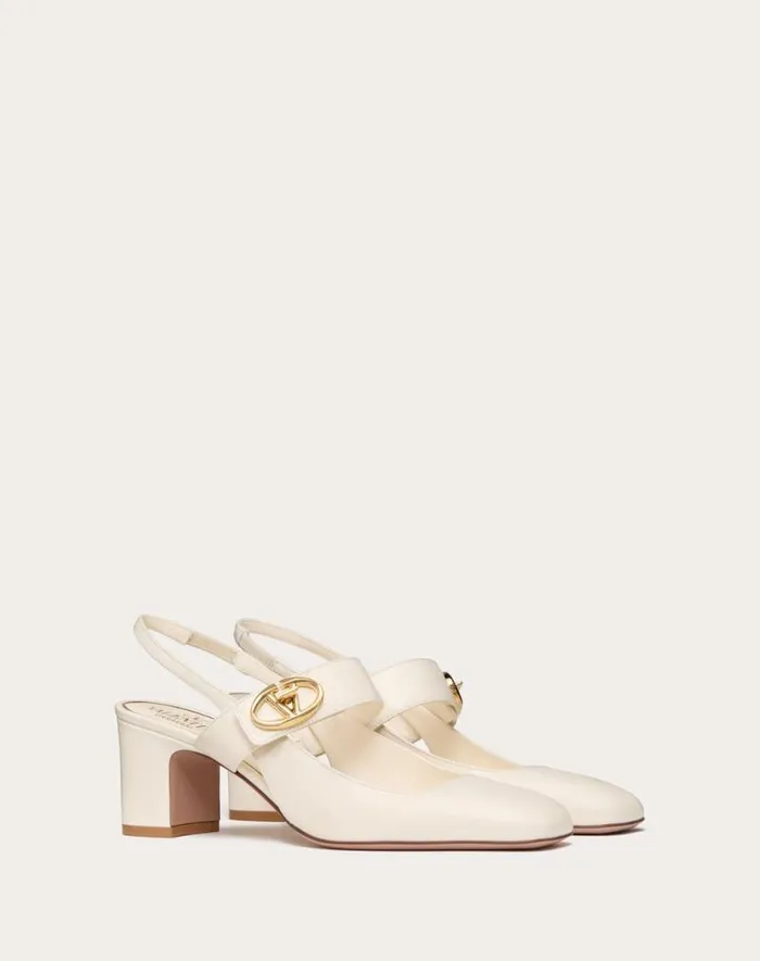 Valentino Pumps Woman Vlogo Locker Maryjane Slingback Pumps In Calfskin 60mm For Woman In Black Black Valentino Pumps Woman Vlogo Locker Maryjane Slingback Pumps In Calfskin 60mm For Woman In Black Black