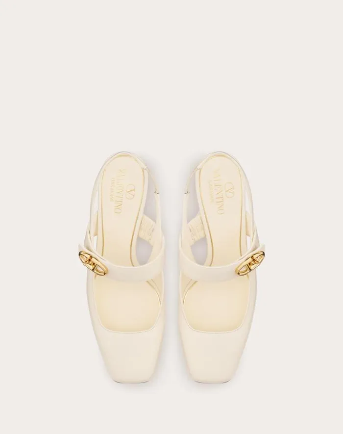 Valentino Pumps Woman Vlogo Locker Maryjane Slingback Pumps In Calfskin 60mm For Woman In Black Black Valentino Pumps Woman Vlogo Locker Maryjane Slingback Pumps In Calfskin 60mm For Woman In Black Black