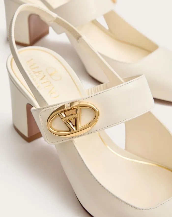 Valentino Pumps Woman Vlogo Locker Maryjane Slingback Pumps In Calfskin 60mm For Woman In Black Black Valentino Pumps Woman Vlogo Locker Maryjane Slingback Pumps In Calfskin 60mm For Woman In Black Black