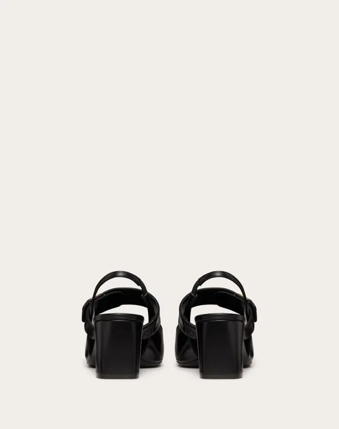 Valentino Pumps Woman Vlogo Locker Maryjane Slingback Pumps In Calfskin 60mm For Woman In Black Black Valentino Pumps Woman Vlogo Locker Maryjane Slingback Pumps In Calfskin 60mm For Woman In Black Black