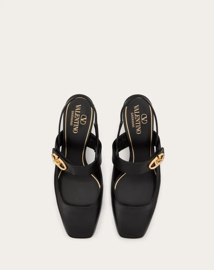 Valentino Pumps Woman Vlogo Locker Maryjane Slingback Pumps In Calfskin 60mm For Woman In Black Black Valentino Pumps Woman Vlogo Locker Maryjane Slingback Pumps In Calfskin 60mm For Woman In Black Black