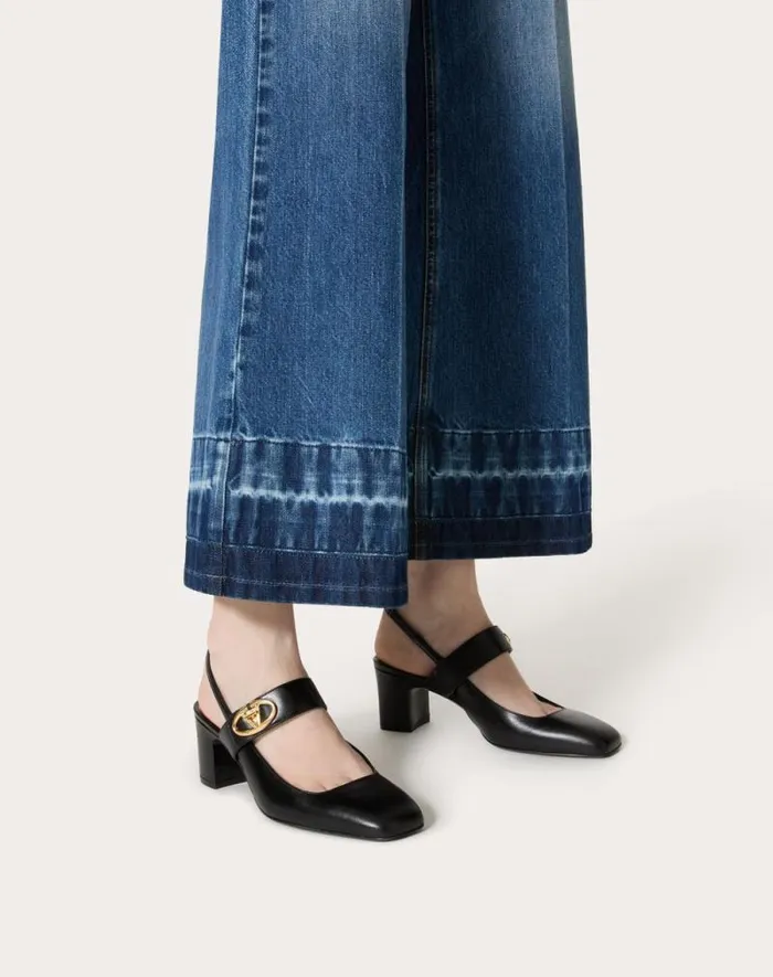 Valentino Pumps Woman Vlogo Locker Maryjane Slingback Pumps In Calfskin 60mm For Woman In Black Black Valentino Pumps Woman Vlogo Locker Maryjane Slingback Pumps In Calfskin 60mm For Woman In Black Black