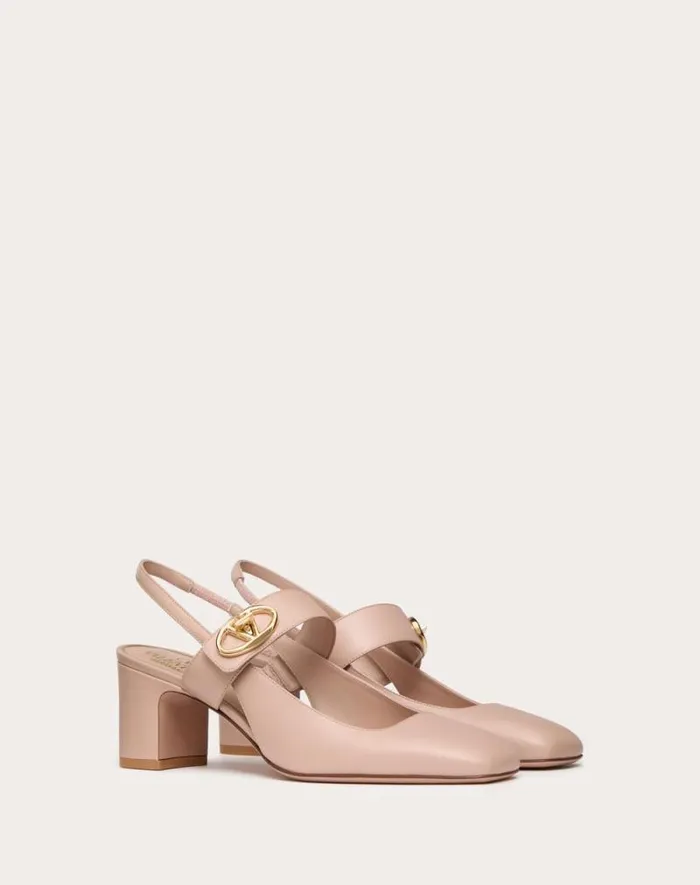 Valentino Pumps Woman Vlogo Locker Maryjane Slingback Pumps In Calfskin 60mm For Woman In Black Black Valentino Pumps Woman Vlogo Locker Maryjane Slingback Pumps In Calfskin 60mm For Woman In Black Black