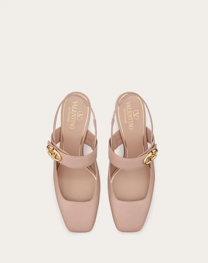 Valentino Pumps Woman Vlogo Locker Maryjane Slingback Pumps In Calfskin 60mm For Woman In Black Black Valentino Pumps Woman Vlogo Locker Maryjane Slingback Pumps In Calfskin 60mm For Woman In Black Black