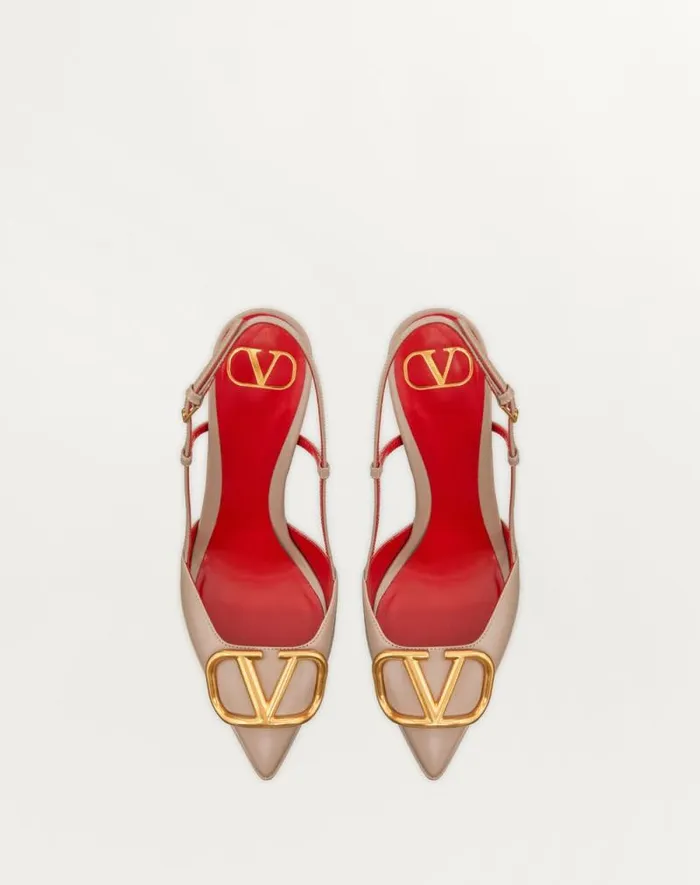 Valentino Pumps Woman Vlogo Signature Calfskin Slingback Platform Pump 120mm For Woman In Black Black Valentino Pumps Woman Vlogo Signature Calfskin Slingback Platform Pump 120mm For Woman In Black Black