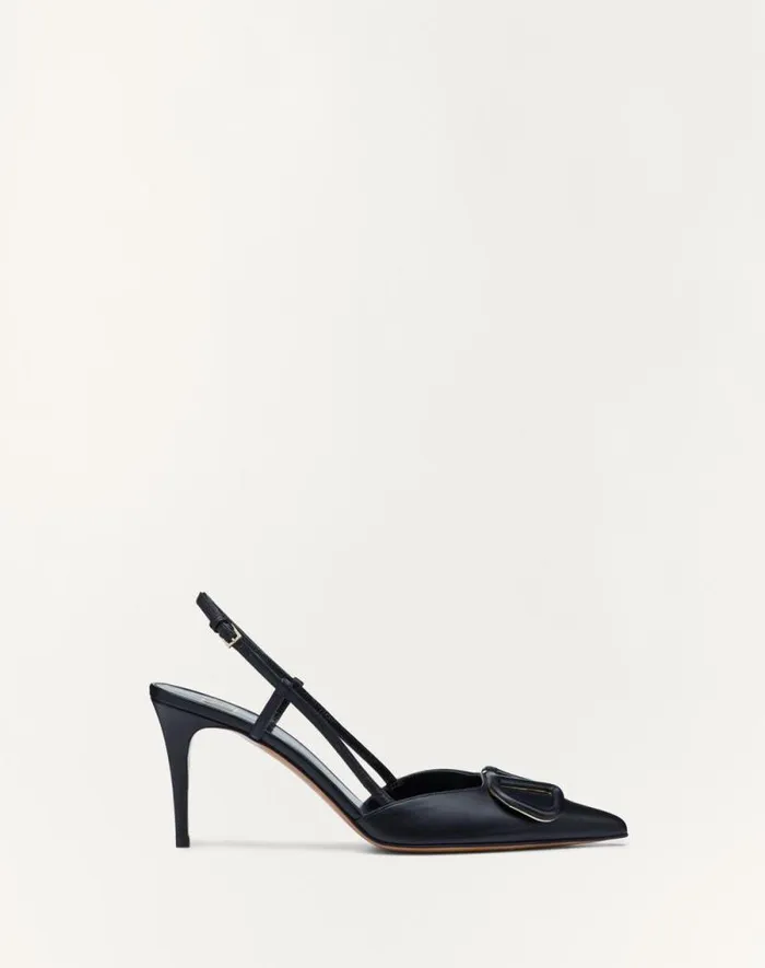 Valentino Pumps Woman Vlogo Signature Calfskin Slingback Pump 80 Mm 315 In For Woman In Black Black Valentino Pumps Woman Vlogo Signature Calfskin Slingback Pump 80 Mm 315 In For Woman In Black Black
