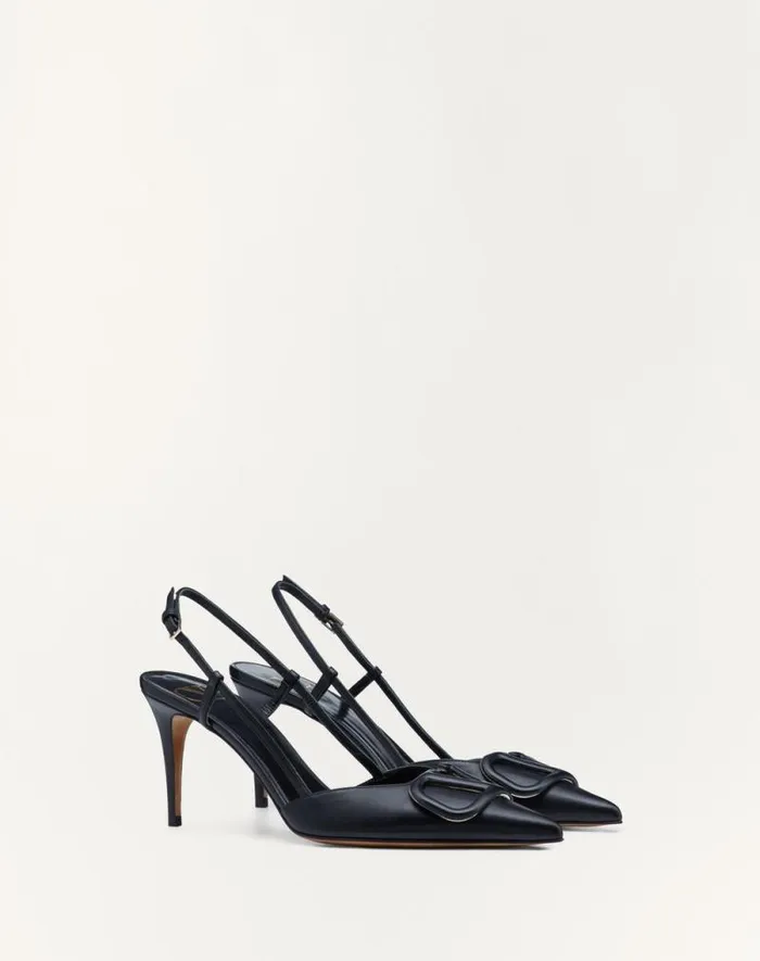 Valentino Pumps Woman Vlogo Signature Calfskin Slingback Pump 80 Mm 315 In For Woman In Black Black Valentino Pumps Woman Vlogo Signature Calfskin Slingback Pump 80 Mm 315 In For Woman In Black Black