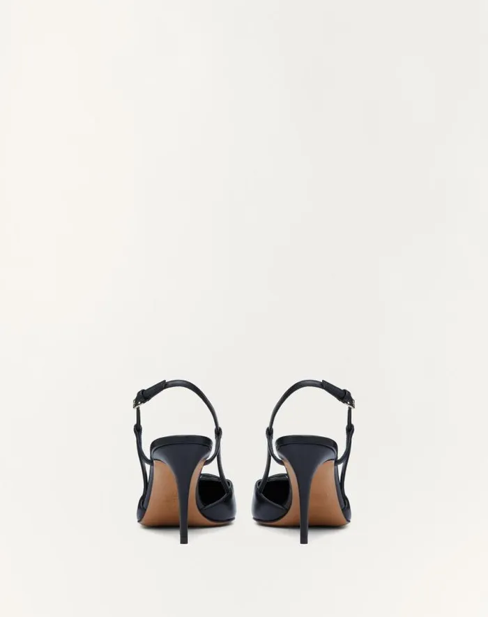 Valentino Pumps Woman Vlogo Signature Calfskin Slingback Pump 80 Mm 315 In For Woman In Black Black Valentino Pumps Woman Vlogo Signature Calfskin Slingback Pump 80 Mm 315 In For Woman In Black Black