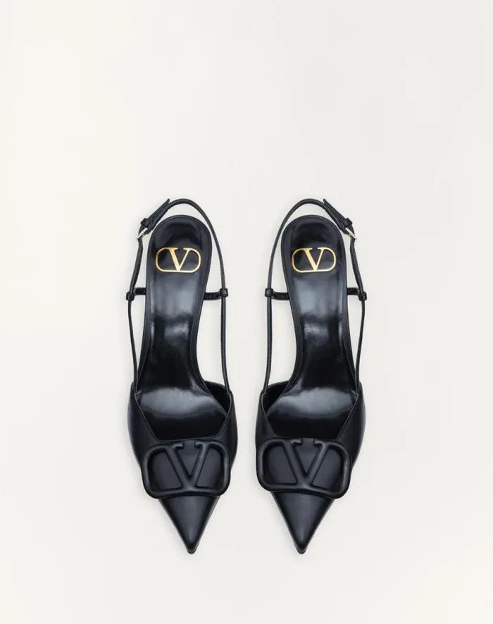 Valentino Pumps Woman Vlogo Signature Calfskin Slingback Pump 80 Mm 315 In For Woman In Black Black Valentino Pumps Woman Vlogo Signature Calfskin Slingback Pump 80 Mm 315 In For Woman In Black Black