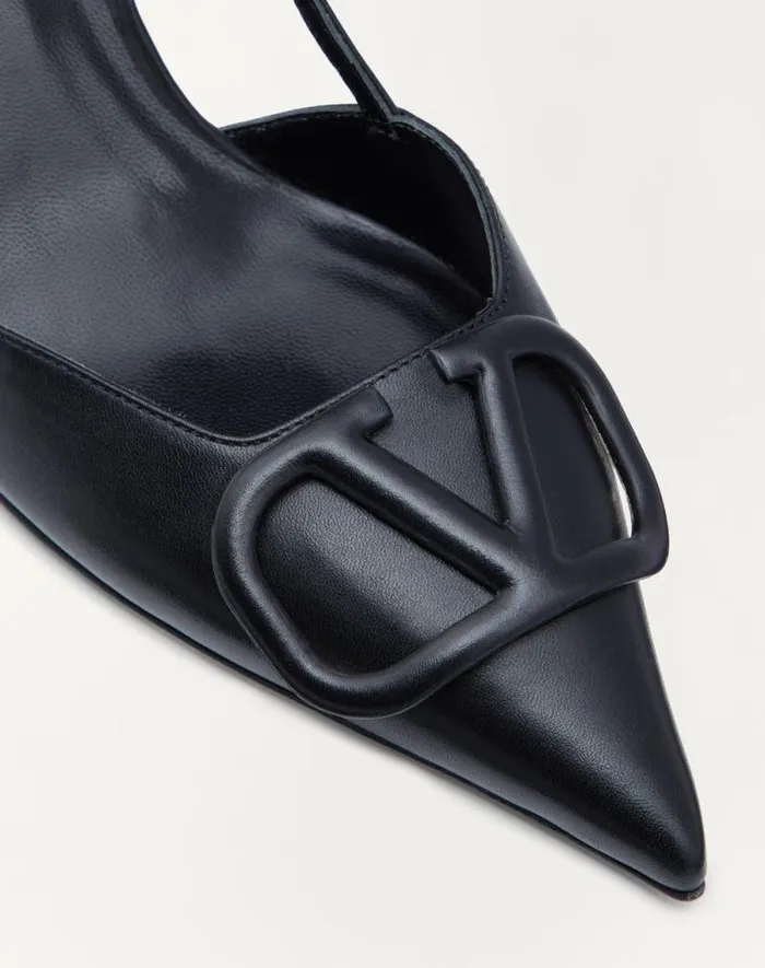 Valentino Pumps Woman Vlogo Signature Calfskin Slingback Pump 80 Mm 315 In For Woman In Black Black Valentino Pumps Woman Vlogo Signature Calfskin Slingback Pump 80 Mm 315 In For Woman In Black Black