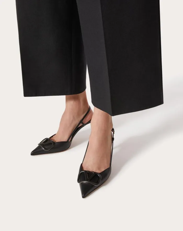 Valentino Pumps Woman Vlogo Signature Calfskin Slingback Pump 80 Mm 315 In For Woman In Black Black Valentino Pumps Woman Vlogo Signature Calfskin Slingback Pump 80 Mm 315 In For Woman In Black Black