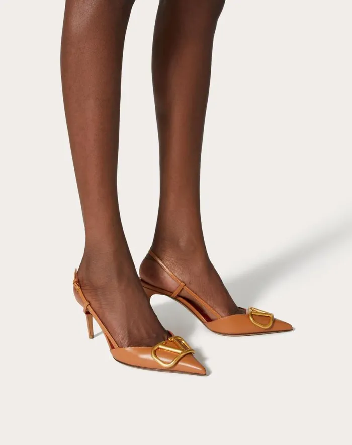 Valentino Pumps Woman Vlogo Signature Calfskin Slingback Pump 80mm 315 In For Woman In Black Black Valentino Pumps Woman Vlogo Signature Calfskin Slingback Pump 80mm 315 In For Woman In Black Black