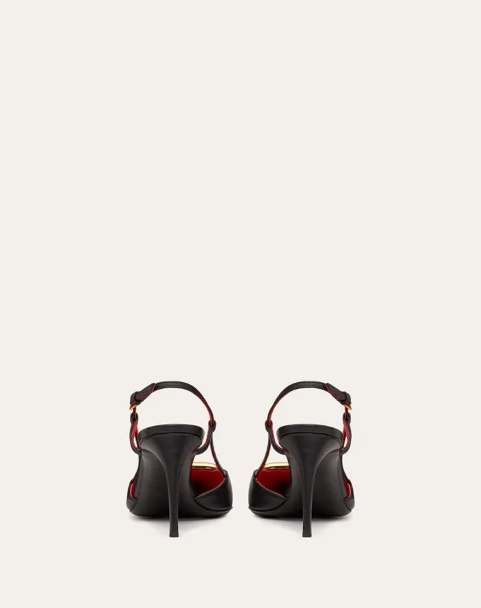 Valentino Pumps Woman Vlogo Signature Calfskin Slingback Pump 80mm 315 In For Woman In Black Black Valentino Pumps Woman Vlogo Signature Calfskin Slingback Pump 80mm 315 In For Woman In Black Black