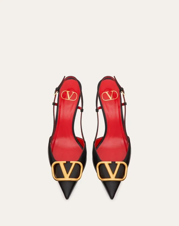 Valentino Pumps Woman Vlogo Signature Calfskin Slingback Pump 80mm 315 In For Woman In Black Black Valentino Pumps Woman Vlogo Signature Calfskin Slingback Pump 80mm 315 In For Woman In Black Black