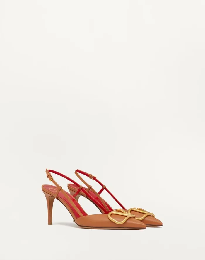 Valentino Pumps Woman Vlogo Signature Calfskin Slingback Pump 80mm 315 In For Woman In Black Black Valentino Pumps Woman Vlogo Signature Calfskin Slingback Pump 80mm 315 In For Woman In Black Black