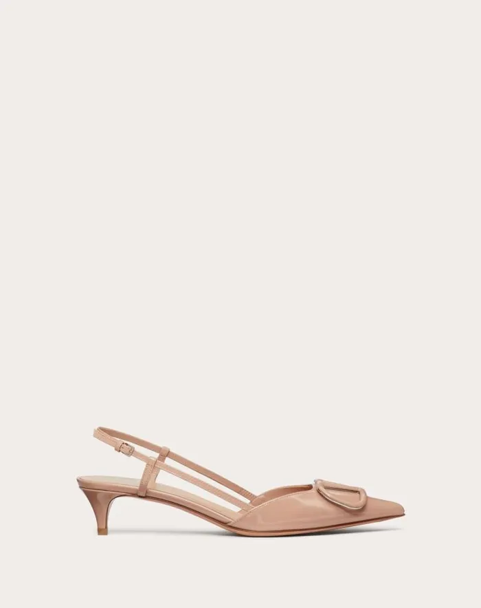 Valentino Pumps Woman Vlogo Signature Patent Leather Slingback Pump 40mm 16 In For Woman In Rose Cannelle Rose Cannelle Valentino Pumps Woman Vlogo Signature Patent Leather Slingback Pump 40mm 16 In For Woman In Rose Cannelle Rose Cannelle