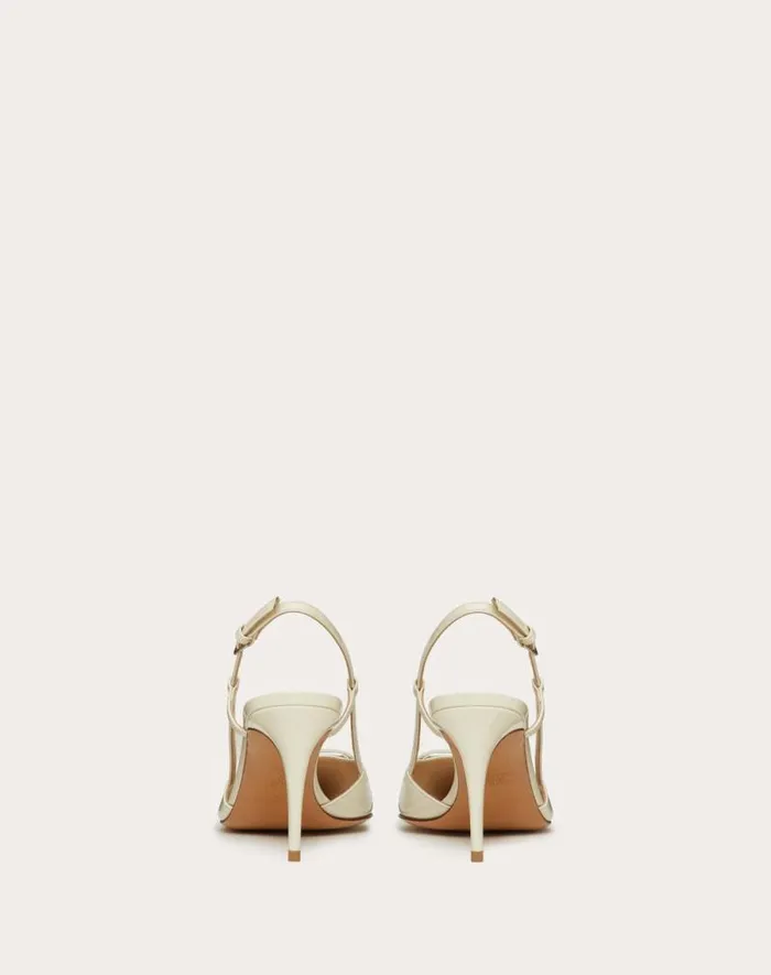 Valentino Pumps Woman Vlogo Signature Patent Leather Slingback Pump 80mm 315 In For Woman In Brown Brown