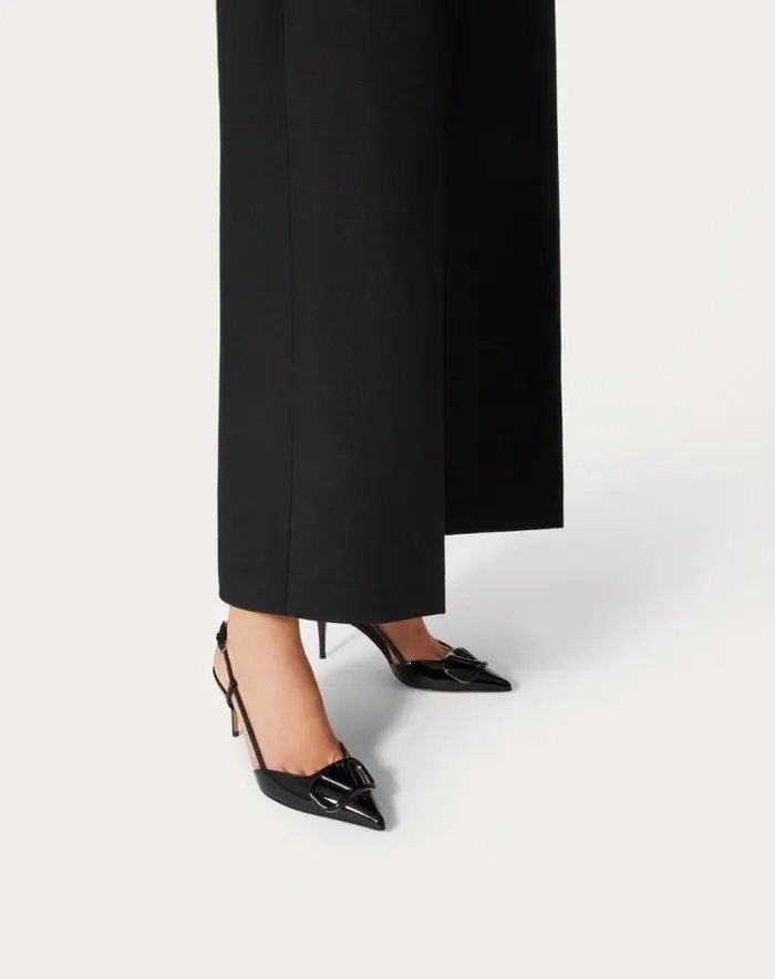 Valentino Pumps Woman Vlogo Signature Patent Leather Slingback Pump 80mm 315 In For Woman In Brown Brown