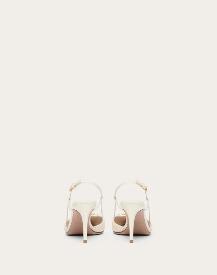 Valentino Pumps Woman Vlogo Signature Slingback Pumps In Nappa 40mm For Woman In Ivory Ivory Valentino Pumps Woman Vlogo Signature Slingback Pumps In Nappa 40mm For Woman In Ivory Ivory